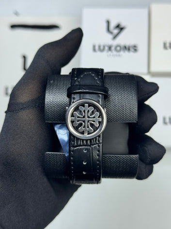 Patek Philippe Tiffany Dail Black Leather Strap