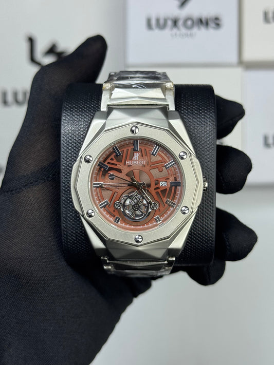 Hublot Diamond Cut with Brown Dail Heavy Weight