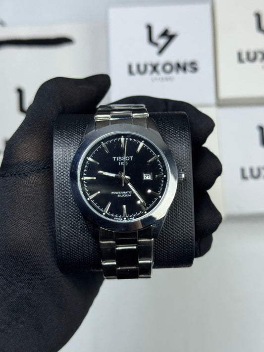 Tissot Gentleman Black Dail Smooth Machine Stainless Steel