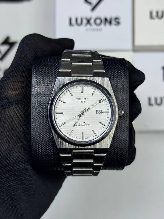 Tissot PRX 1853 White Texture Dail Stainless Steel