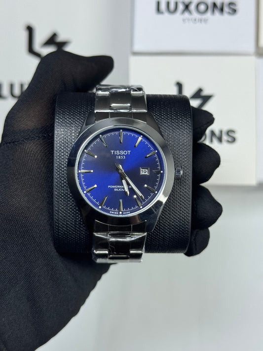 Tissot Gentleman Royal Blue Dail Smooth Machine Stainless Steel