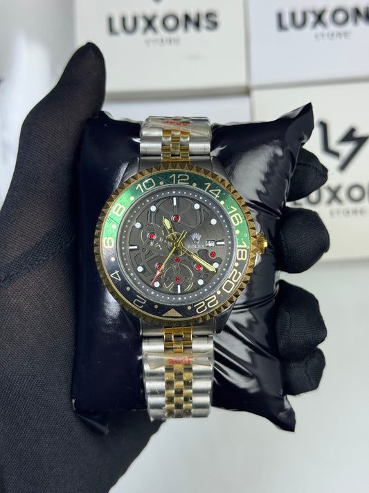 Rolex GMT Two Tone Rotating Bezel Master Chain