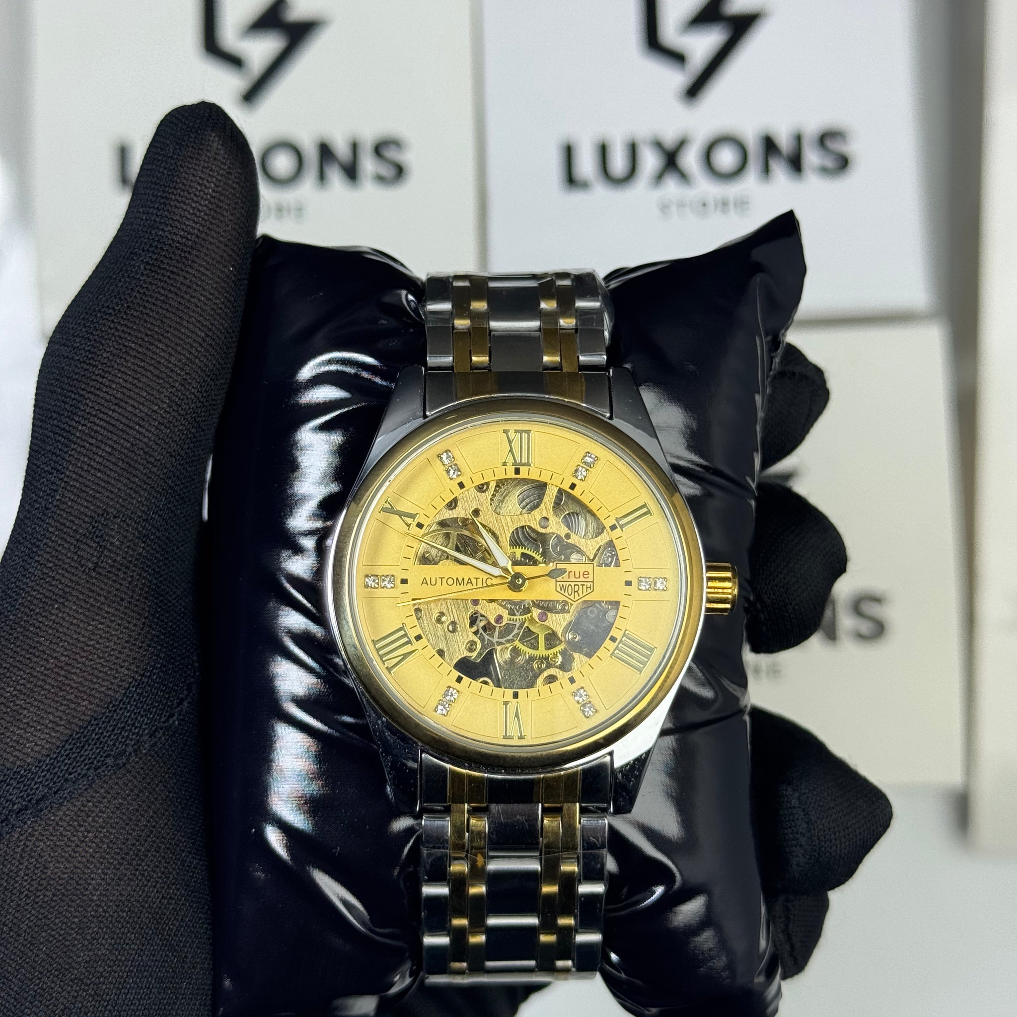 True Worth Automatic Watch With Skelton Back