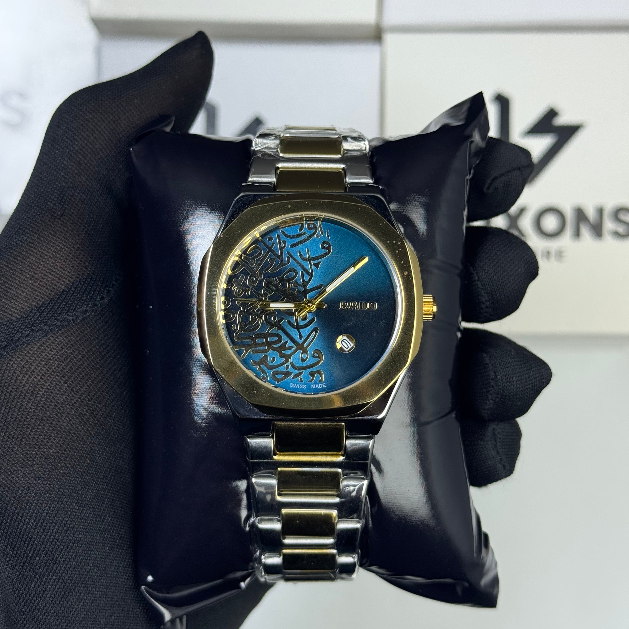 Rado Calligraphy Two Tone Blue Dail With Butterfly Master Lock