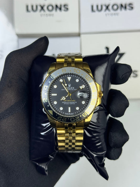 Rolex GMT 4 Niddle Golden Chain Rotating Bezel